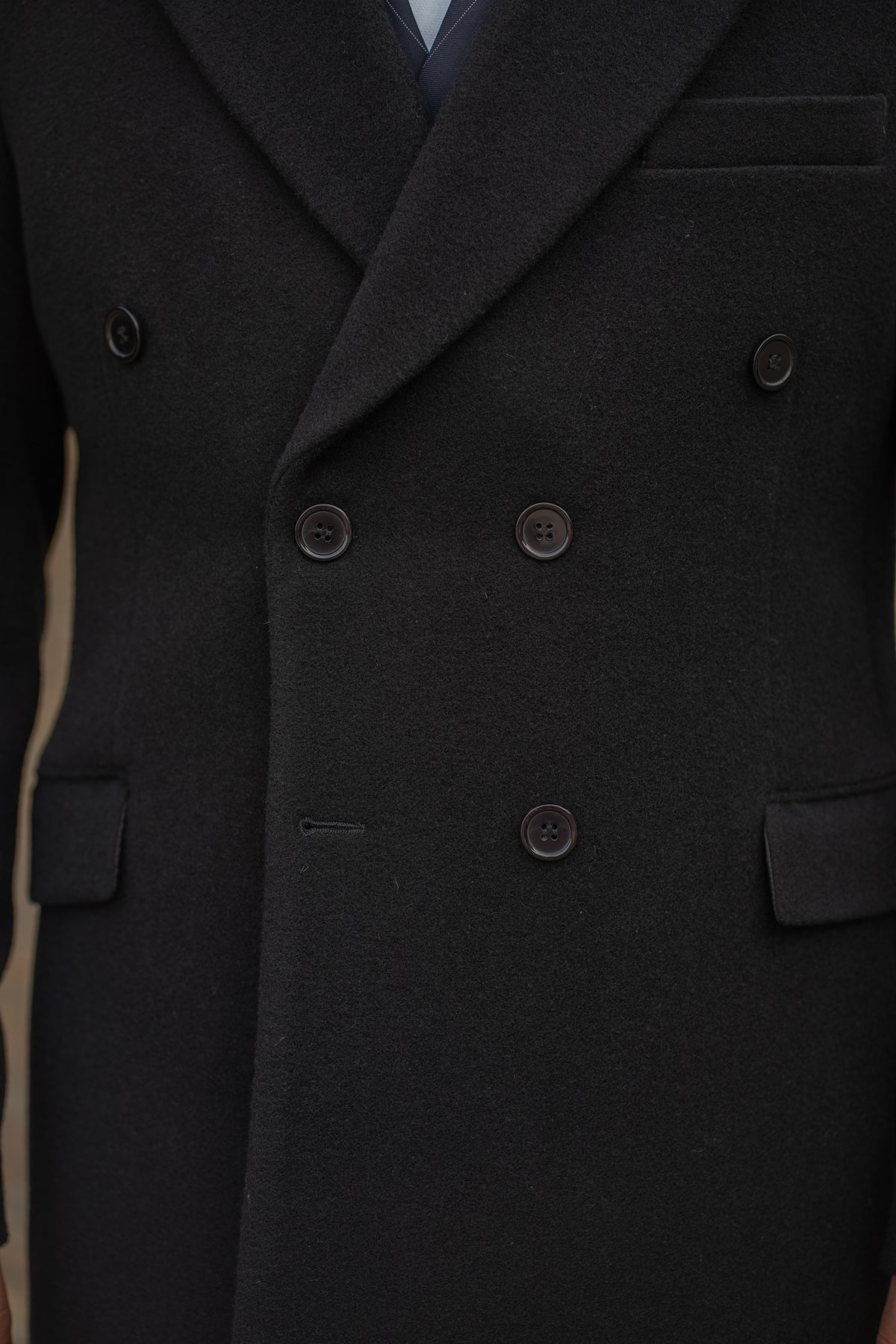 Palton mediu pentru Barbati Negru Tailored Fit Pal005