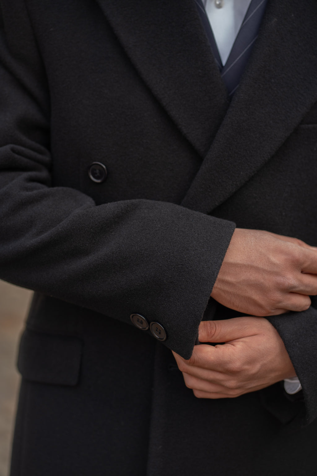 Palton mediu pentru Barbati Negru Tailored Fit Pal005