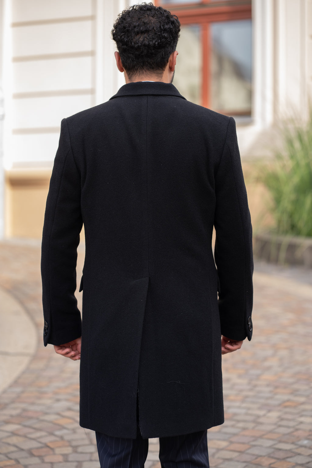 Palton mediu pentru Barbati Negru Tailored Fit Pal005