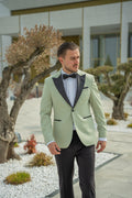 Costum nunta de zi verde menta elegant