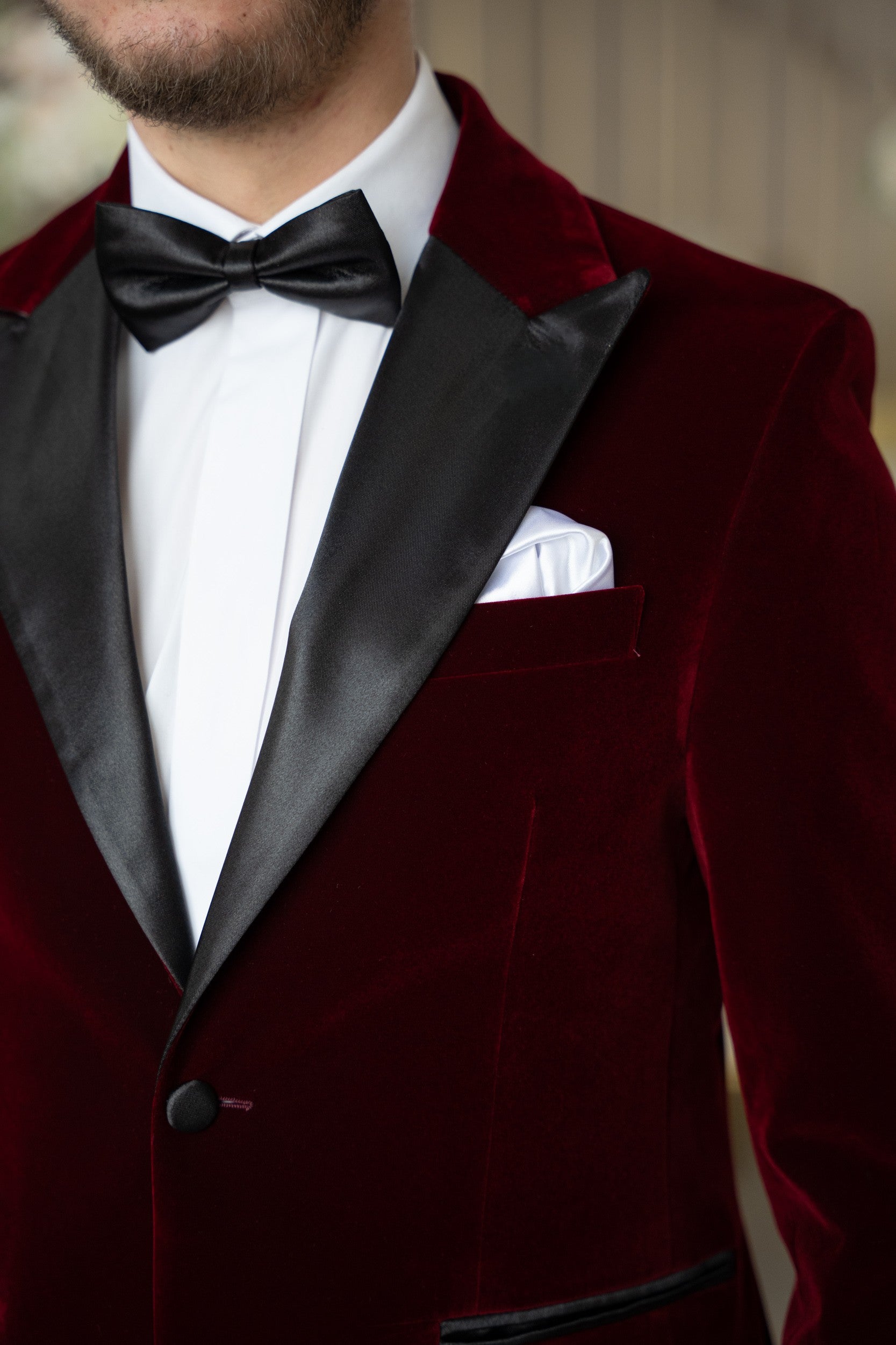 Costum ceremonie catifea rosu regal Cfg042