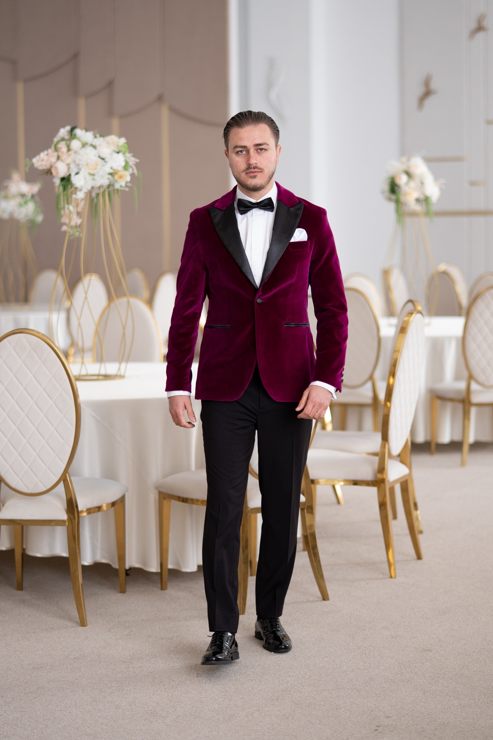 Costum ceremonie catifea purple regal Cfg043