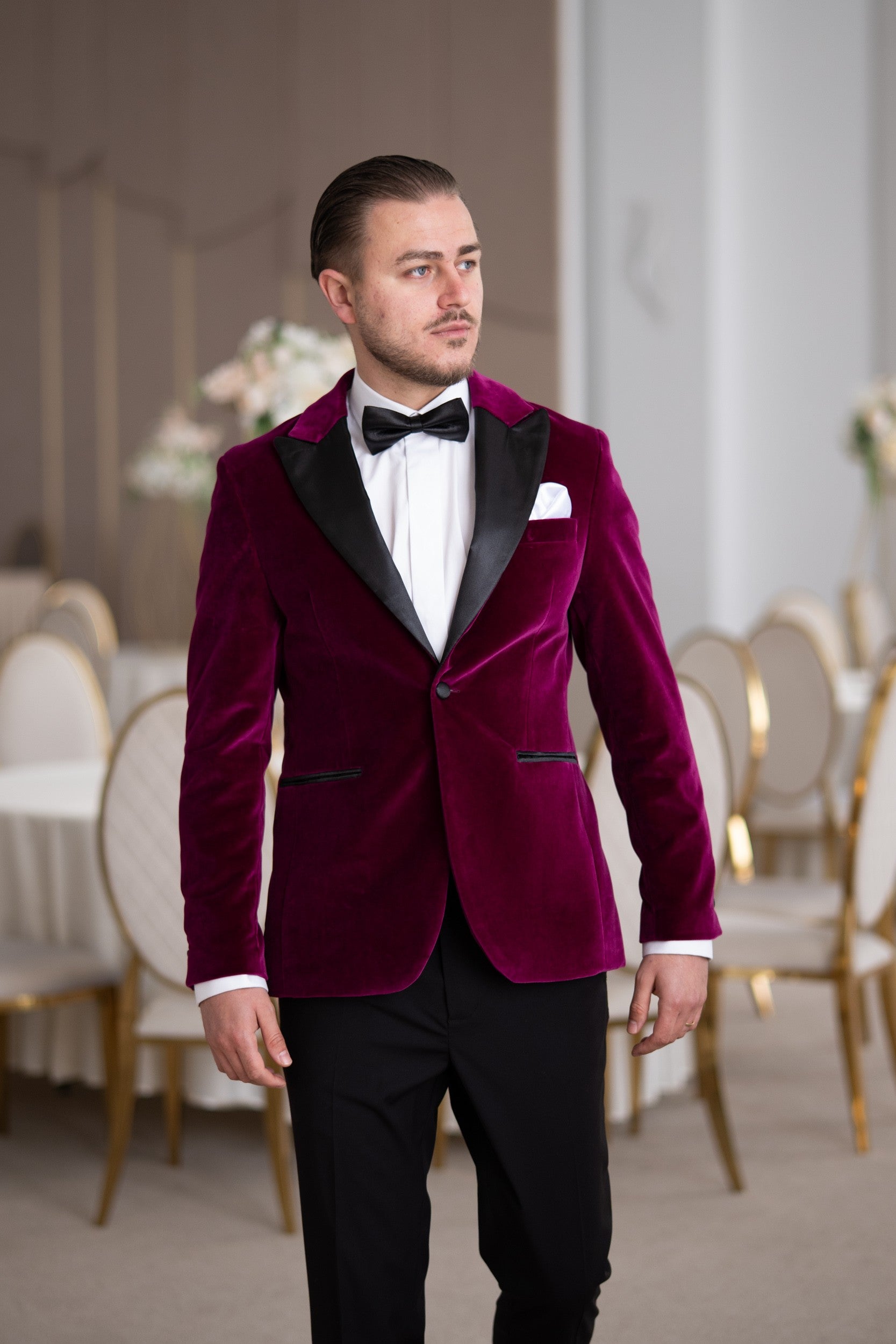 Costum ceremonie catifea purple regal Cfg043