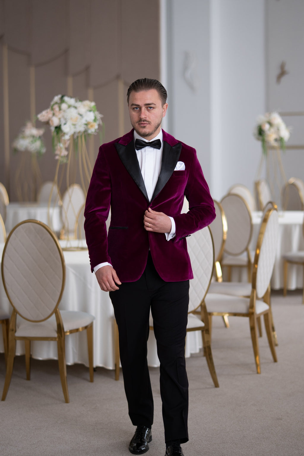 Costum ceremonie catifea purple regal Cfg043