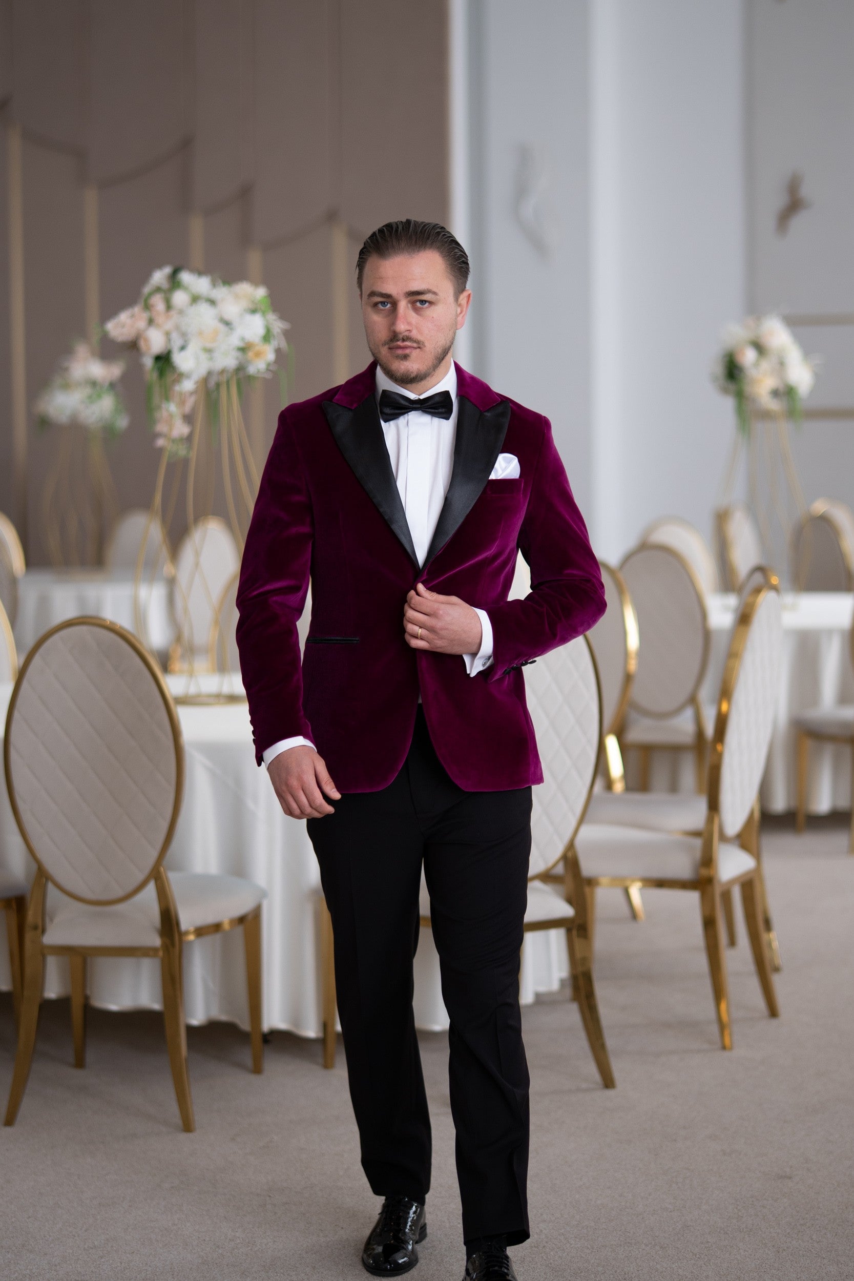 Costum ceremonie catifea purple regal Cfg043