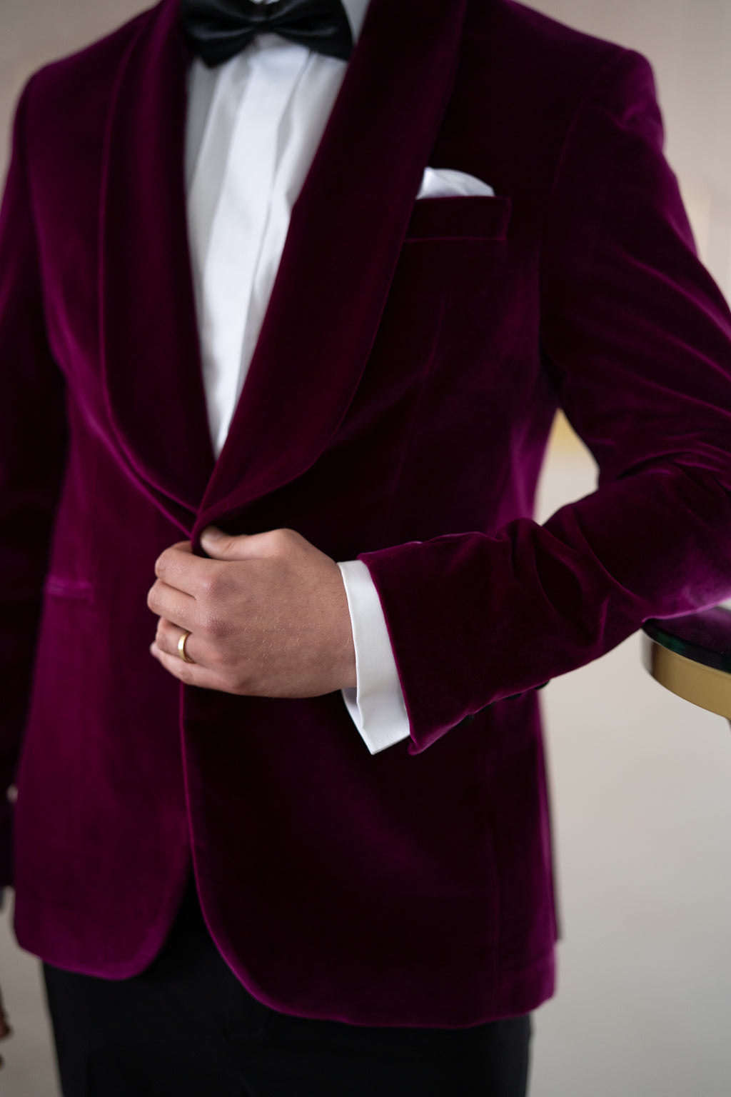 Costum ceremonie catifea purple regal rever sal