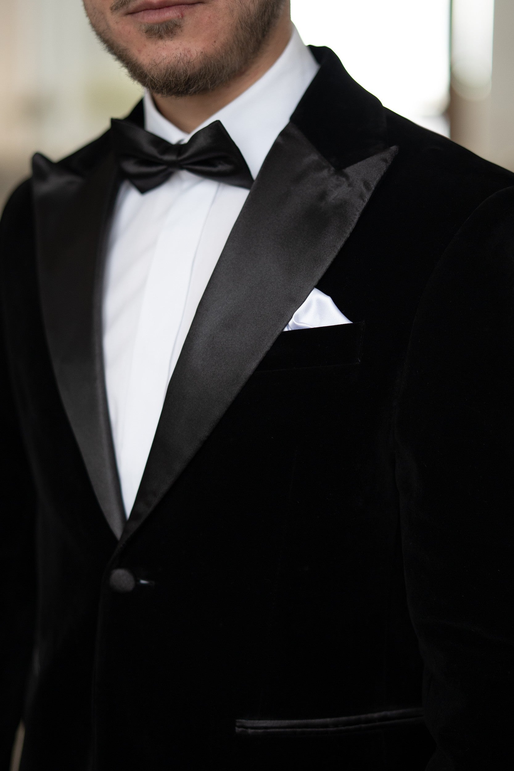 Costum ceremonie catifea negru Cfg045