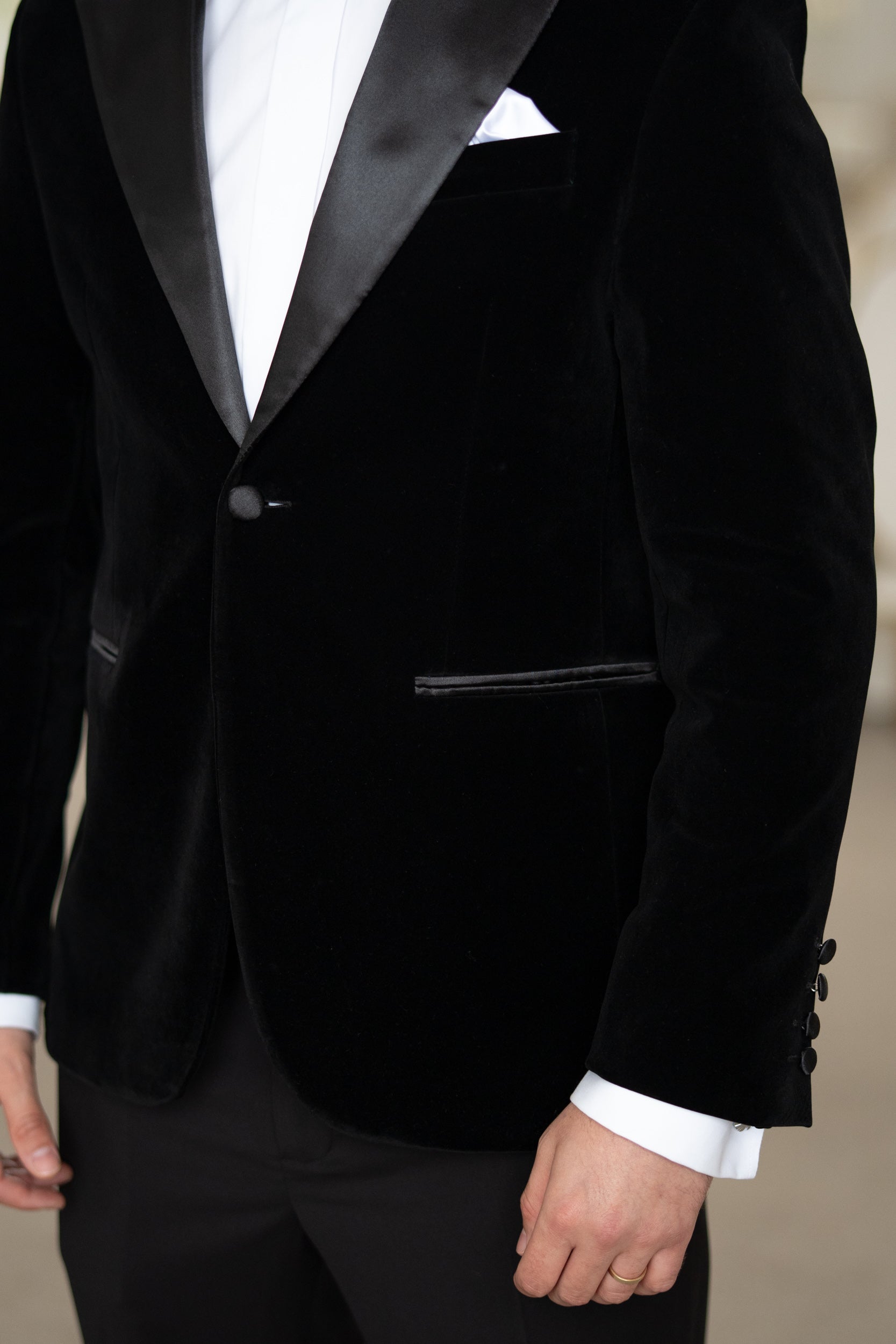 Costum ceremonie catifea negru Cfg045