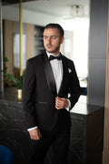 Costum Barbati Ceremonie Negru Rever Sal Tailored Fit Cfg340