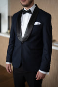 Costum Barbati Ceremonie Bleumarin Rever Sal Tailored Fit Cfg341
