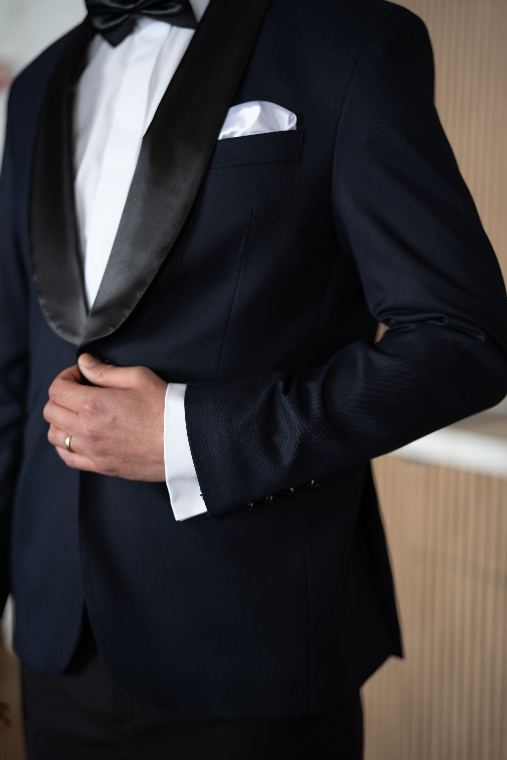 Costum Barbati Ceremonie Bleumarin Rever Sal Tailored Fit Cfg341