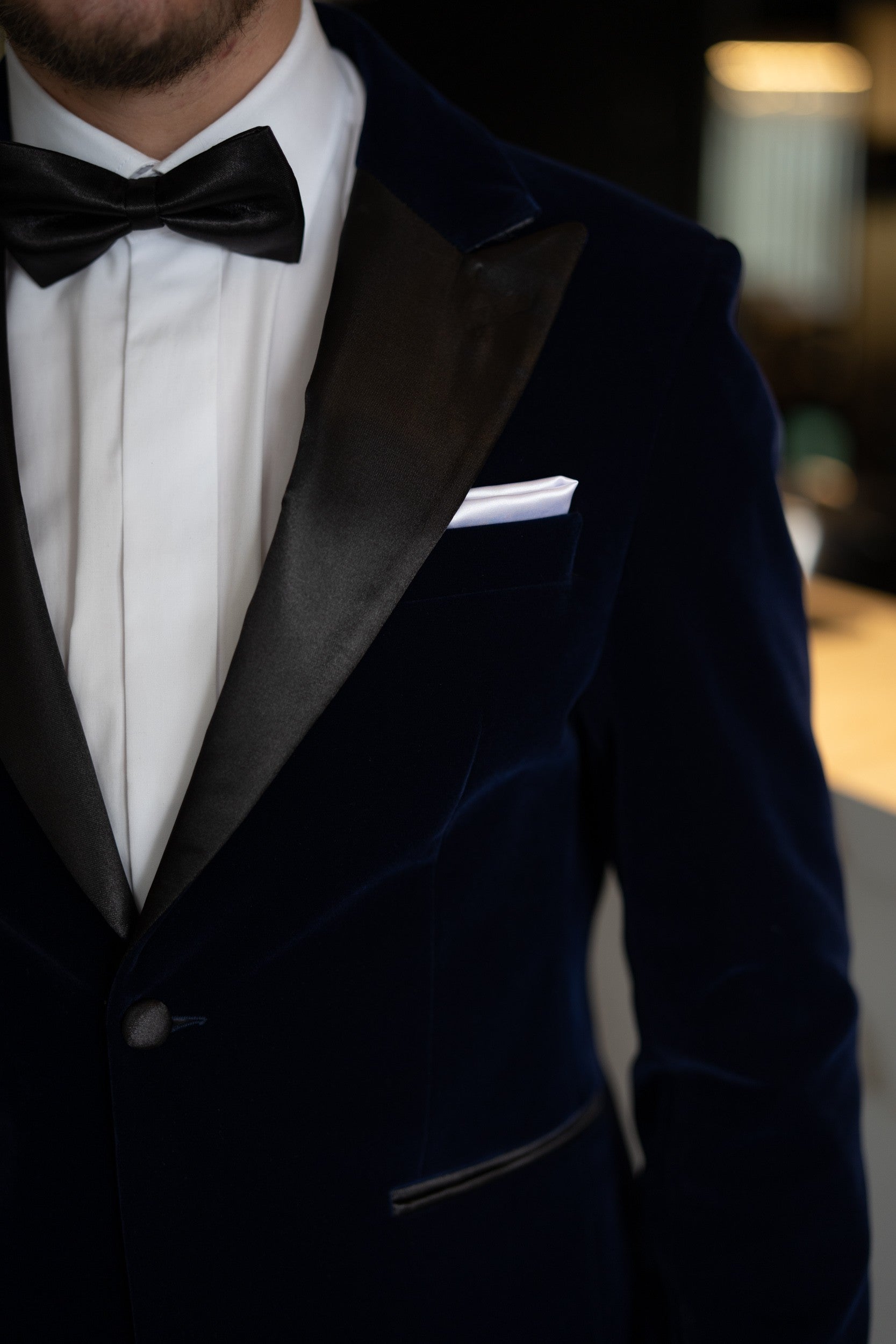 Costum ceremonie catifea bleumarin regal Cfg044