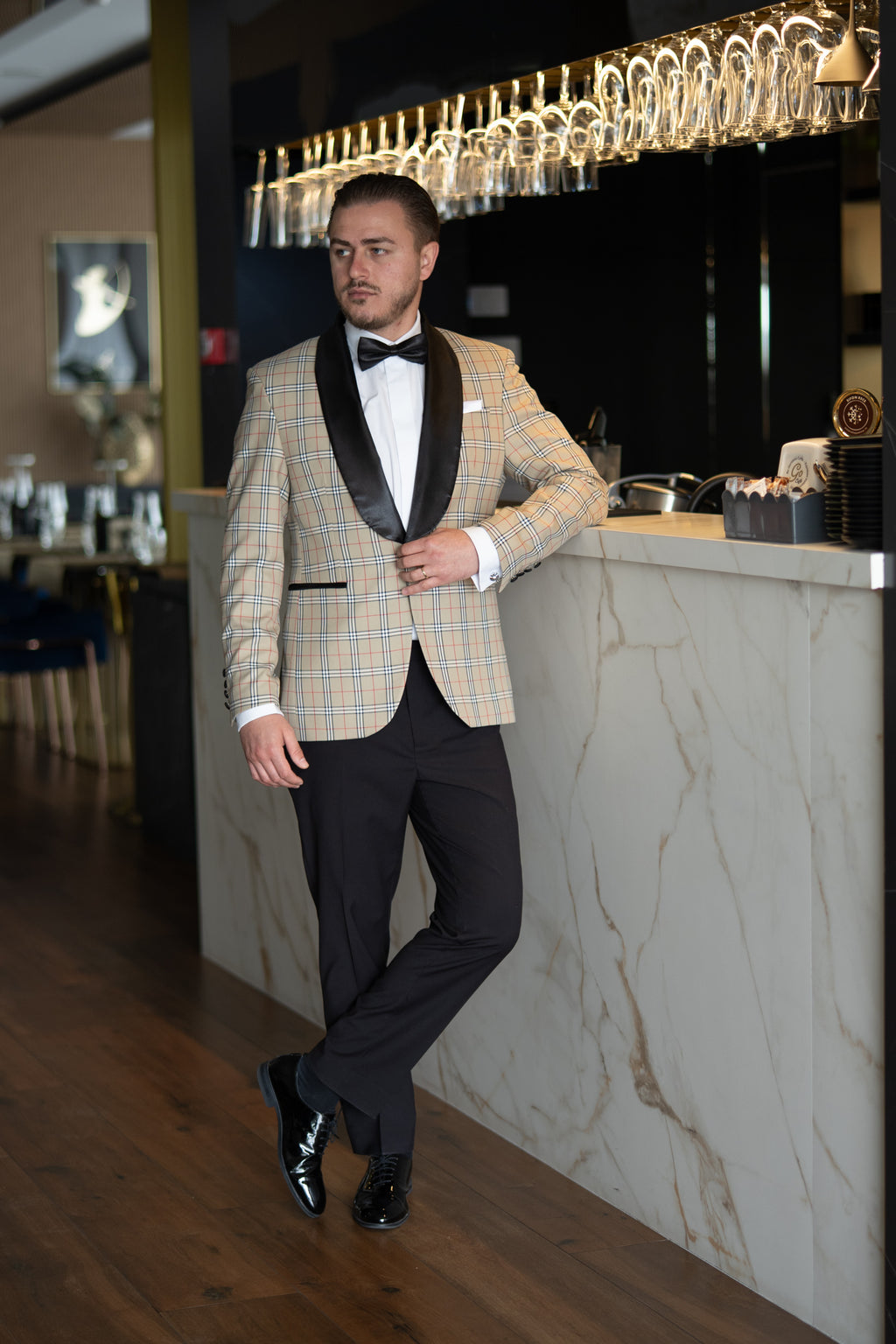 Costum barbati cocktail rever sal