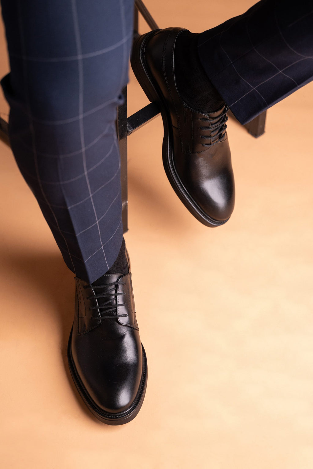 (product) Pantofi Bărbați din piele naturală, Negru Box, Cfgp530nb