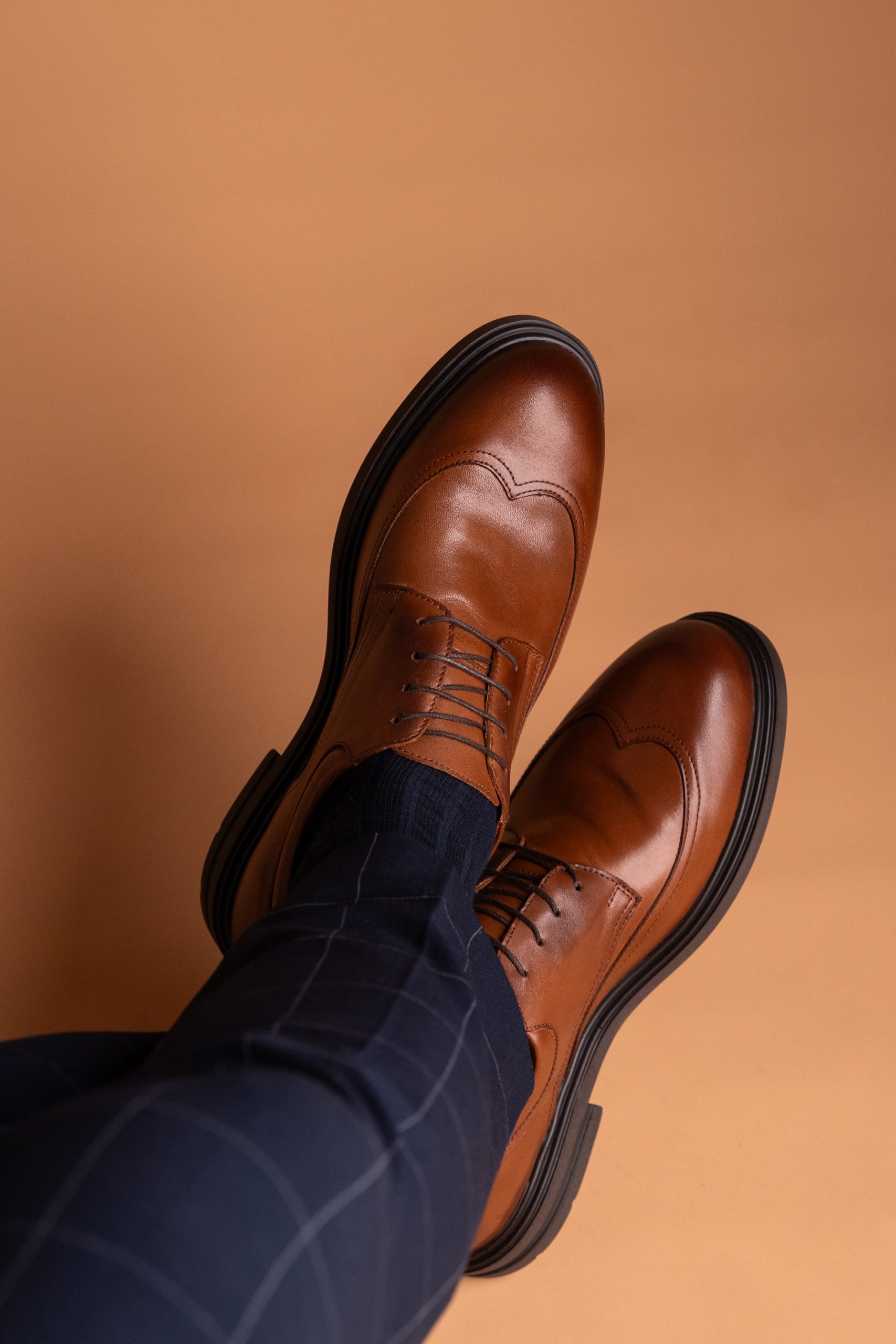 (product) Pantofi Bărbați din piele naturală, Cognac Box, Cfgp657cb