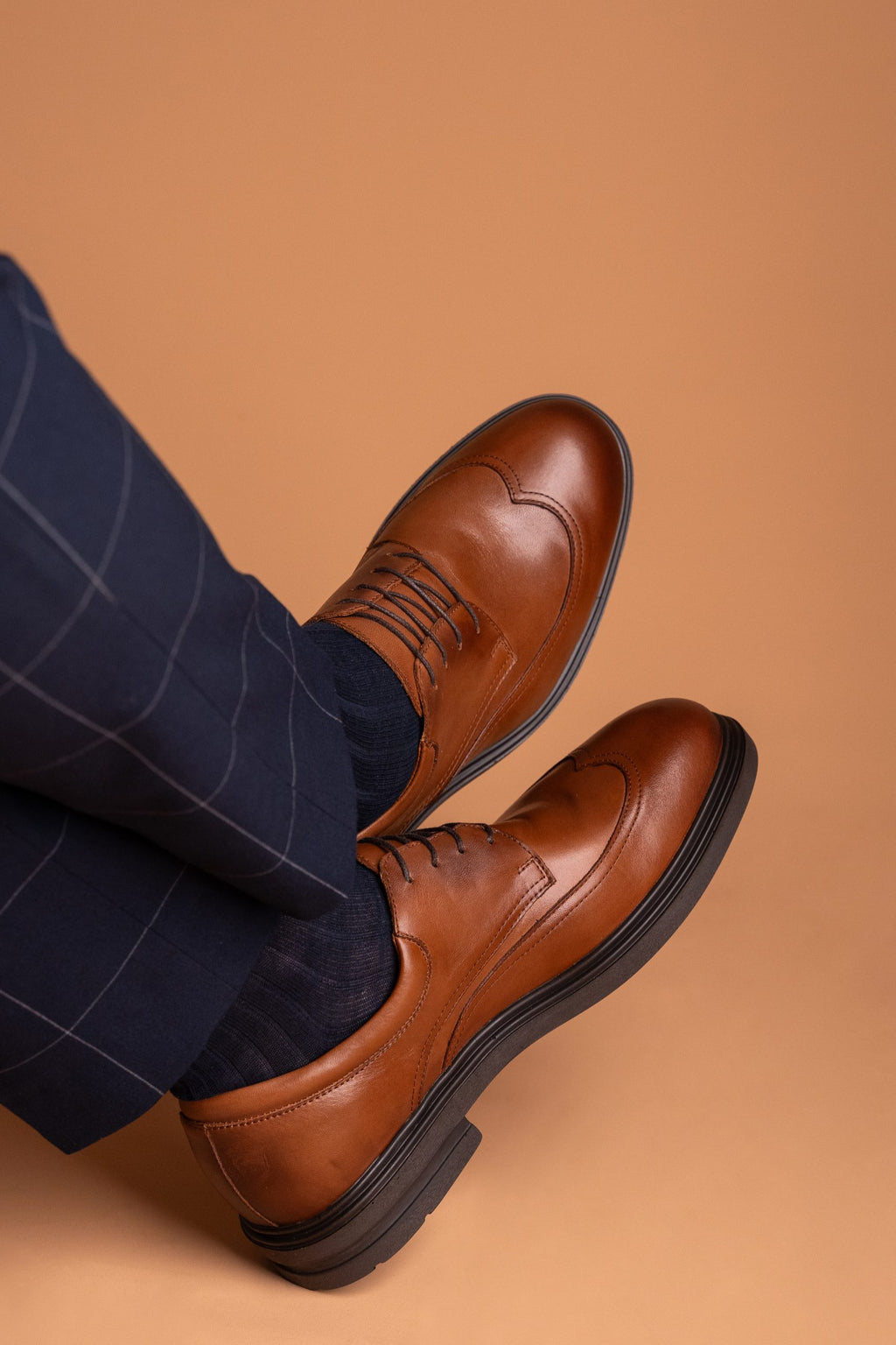 (product) Pantofi Bărbați din piele naturală, Cognac Box, Cfgp657cb