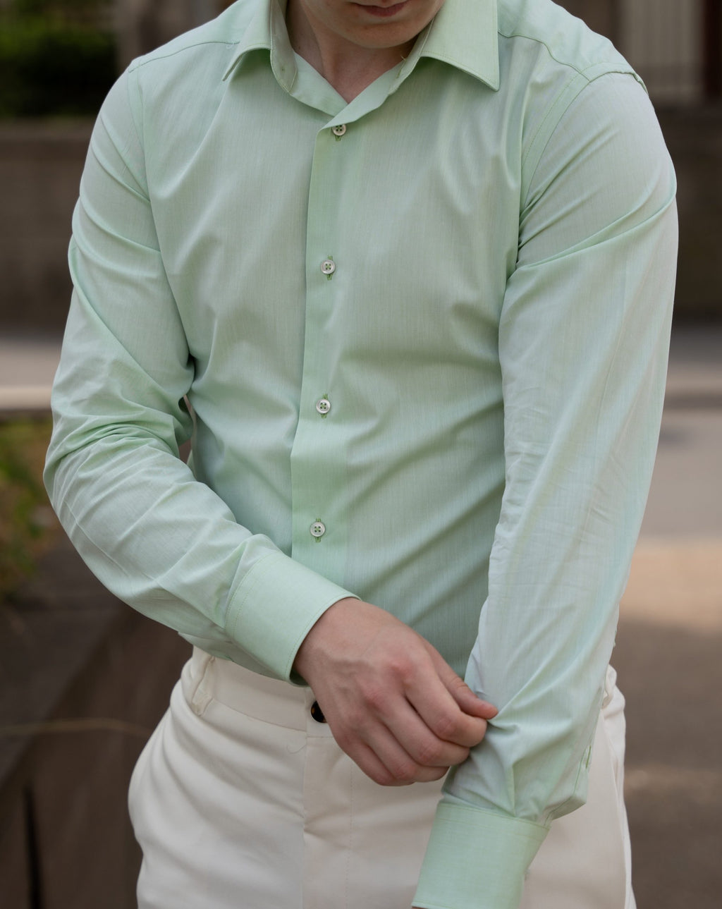 (product) Camasa verde menta slim fit Cms01vm