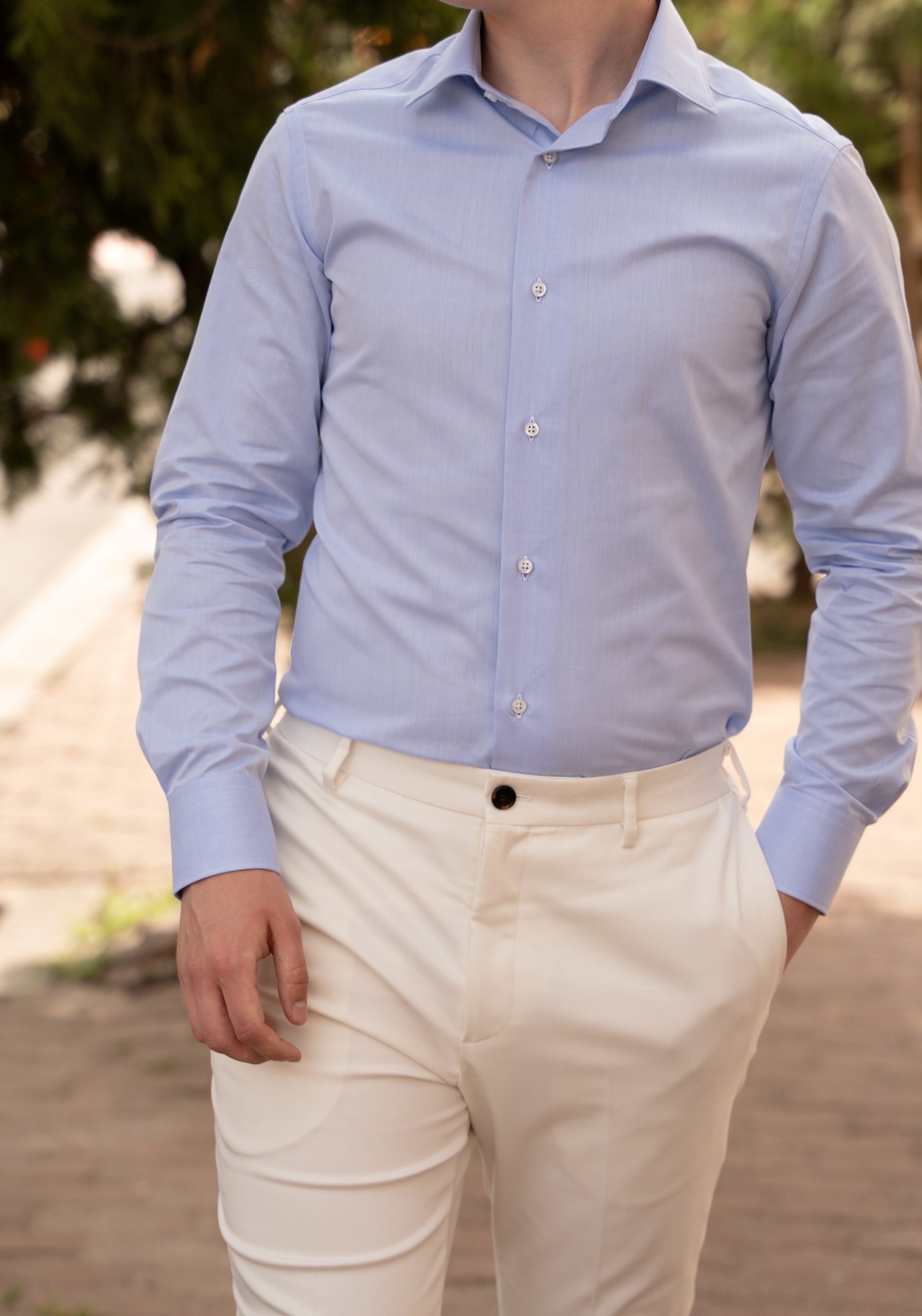 (product) Camasa blue, bumbac blu, slim fit Cms01blu