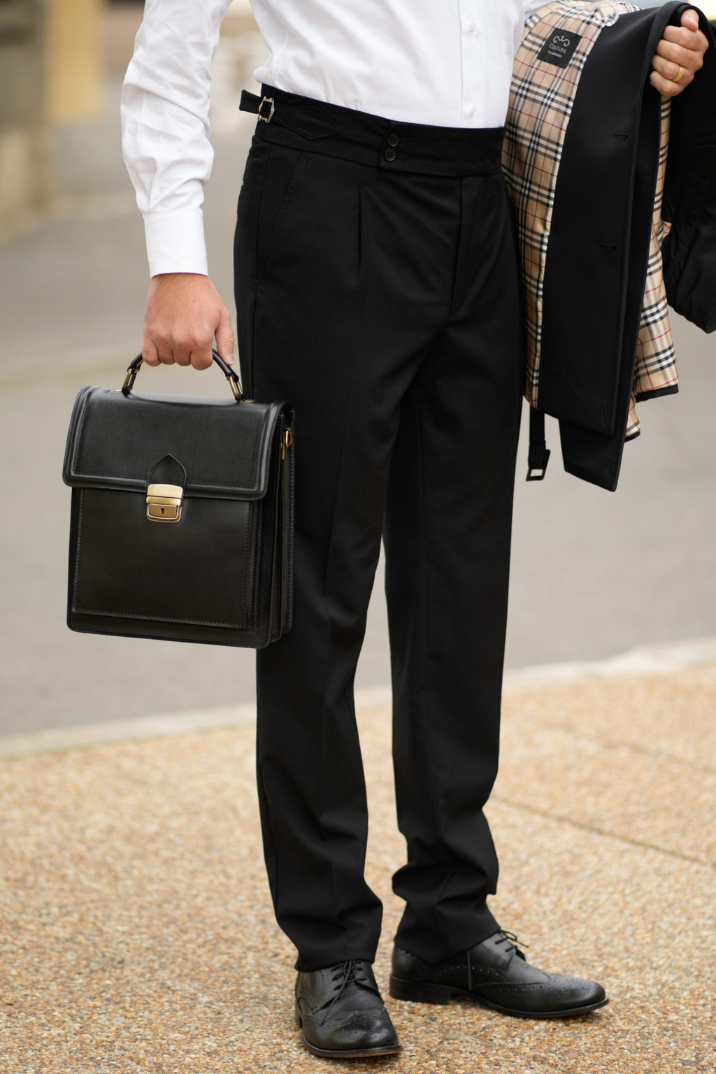 Black Italian style gurkha trousers CFGK006