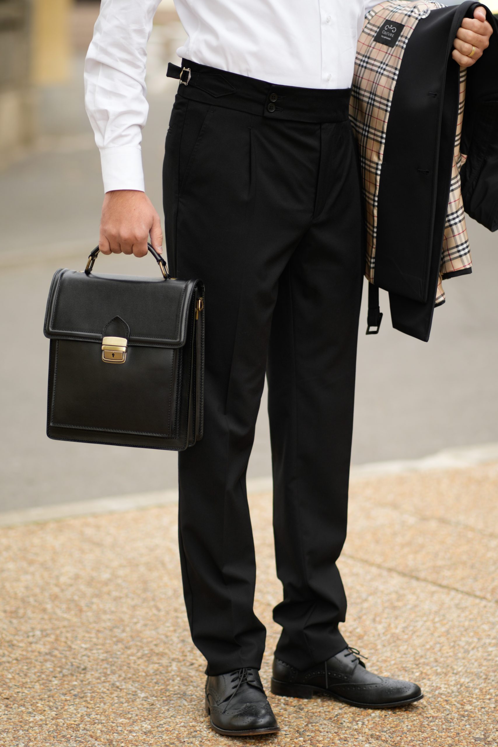 Pantaloni stil italian negru gurkha CFGK006