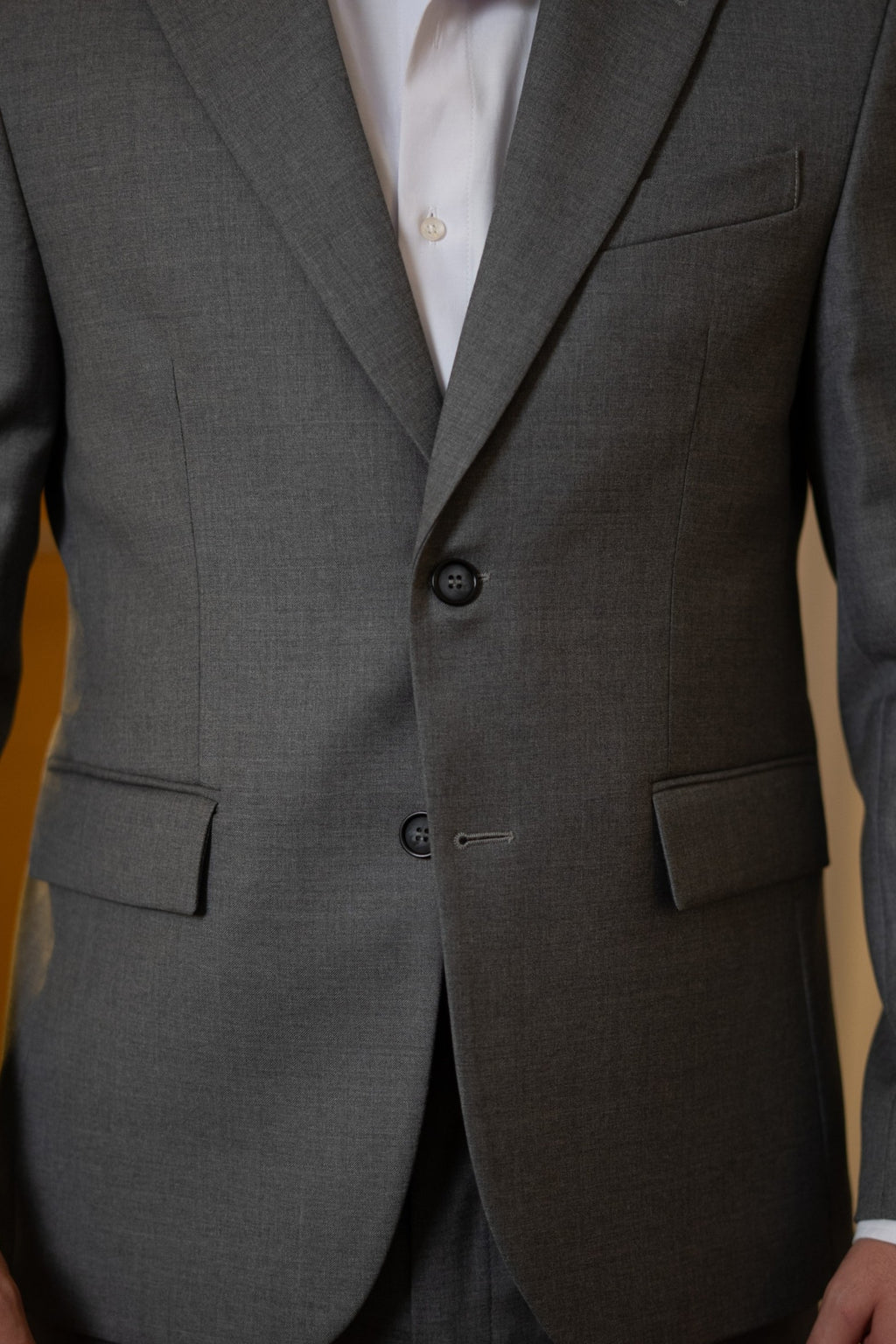 Costum barbati gri 100% lana Vitale Barberis Canonico rever crestat
