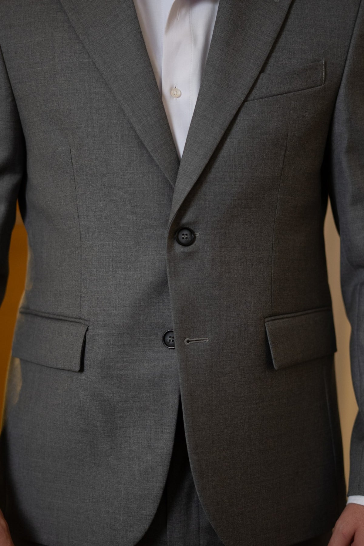 Costum barbati gri 100% lana Vitale Barberis Canonico rever crestat