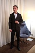 Costum barbati maro inchis 100% lana Vitale Barberis Canonico