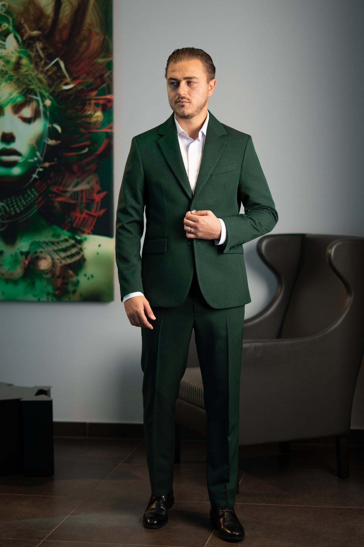 Costum barbati verde