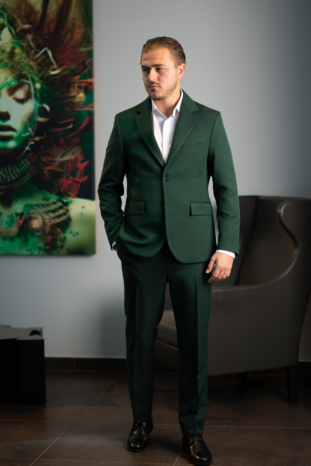 Costum barbati verde