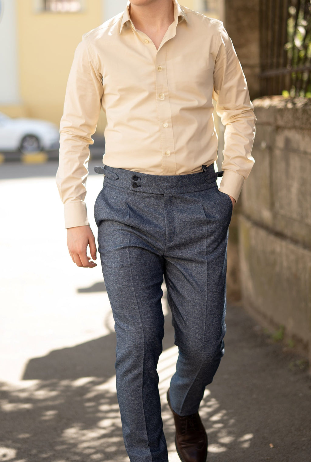(product) Camasa barbati bumbac uni bej slim fit Cms01bj
