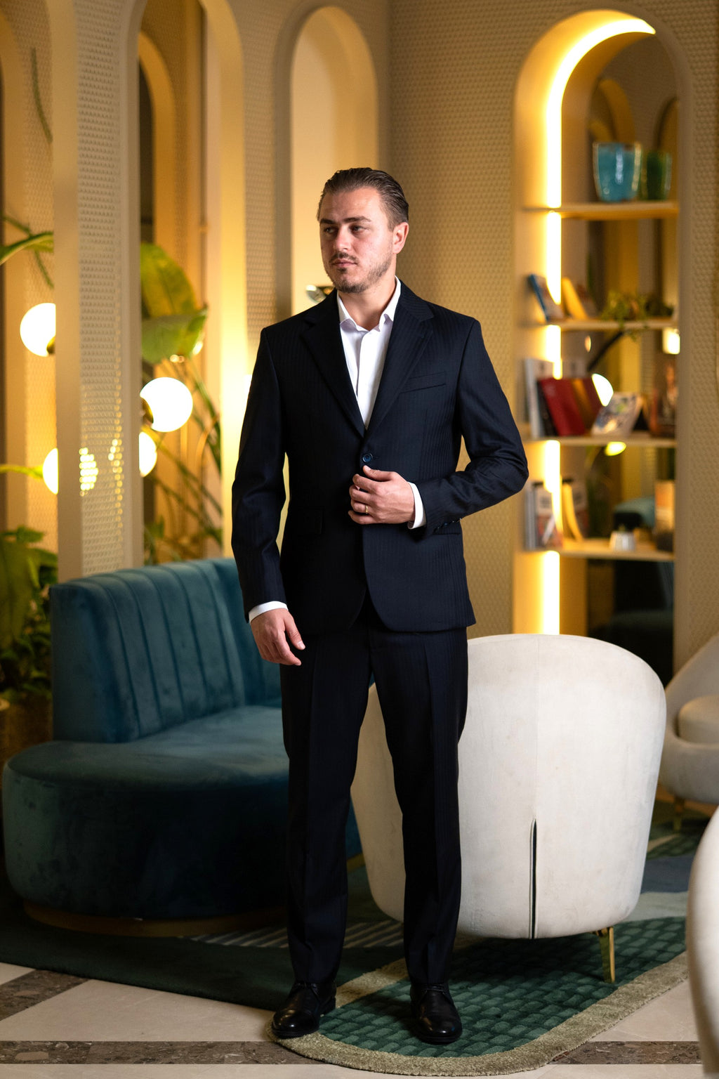 Costum barbati bleumarin premium 100% lana Vitale Barberis Canonico