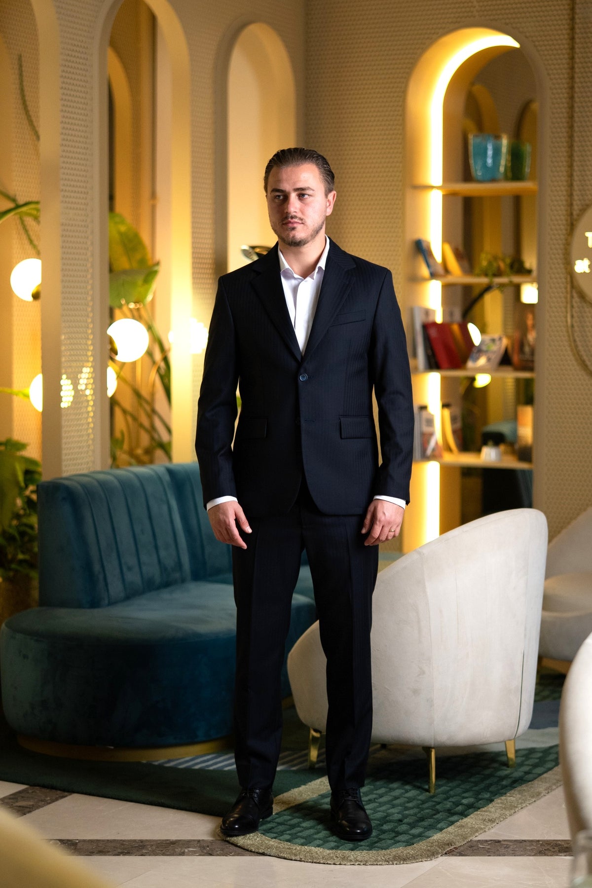 Costum barbati bleumarin premium 100% lana Vitale Barberis Canonico