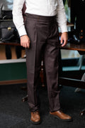 pantaloni stil italian maro ciocolatiu