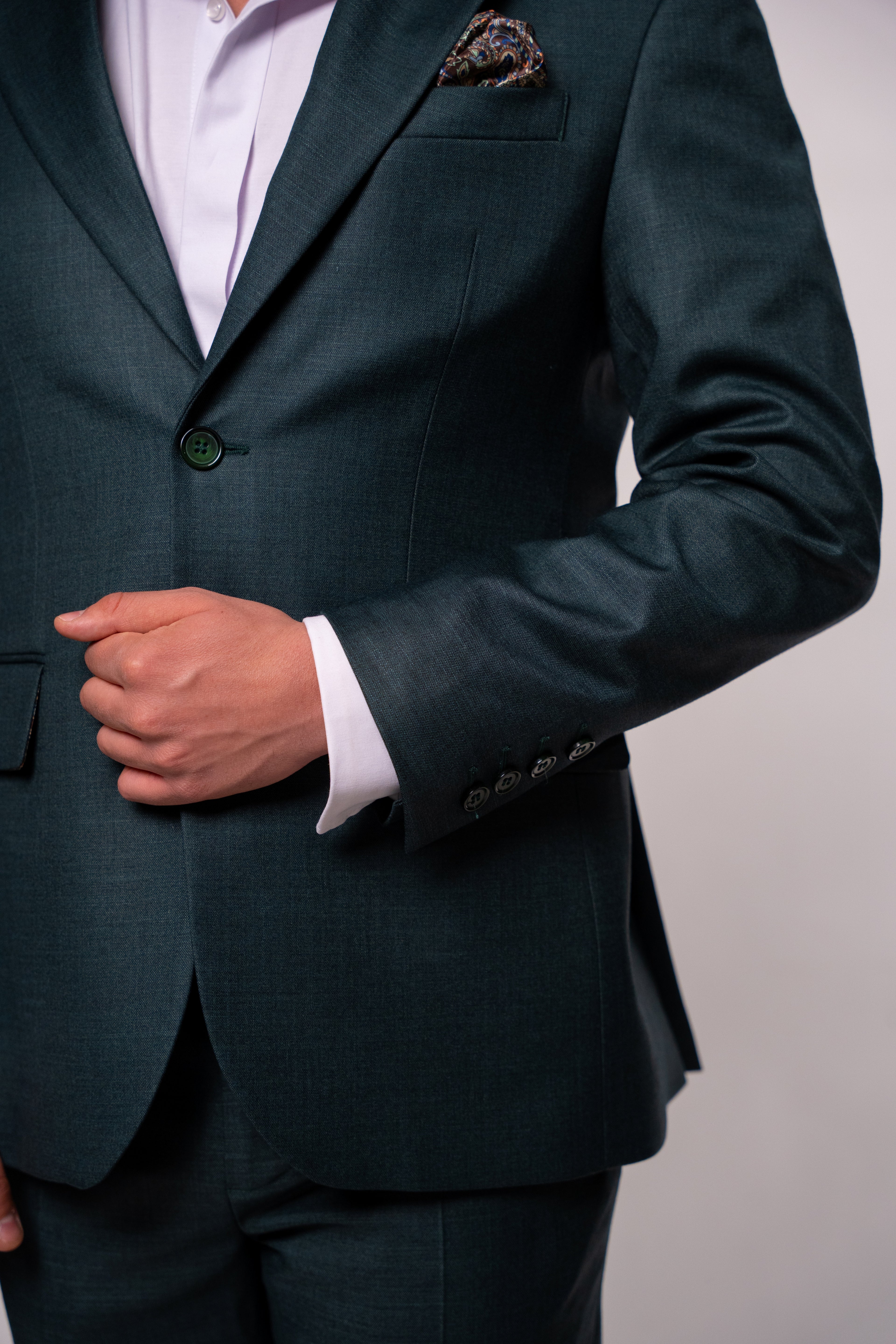 Costum barbati verde inchis