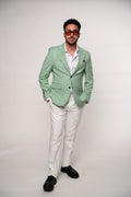 Elegant men's Puglia CFGT07 outfit from CoutureForGentlemen, featuring a stylish tailored jacket and matching trousers.
