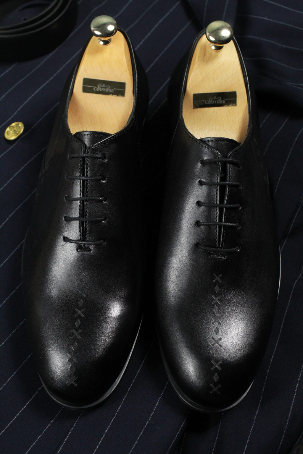 (product) Pantofi Bărbați din piele naturală, Negru Box, Cfgp976nb