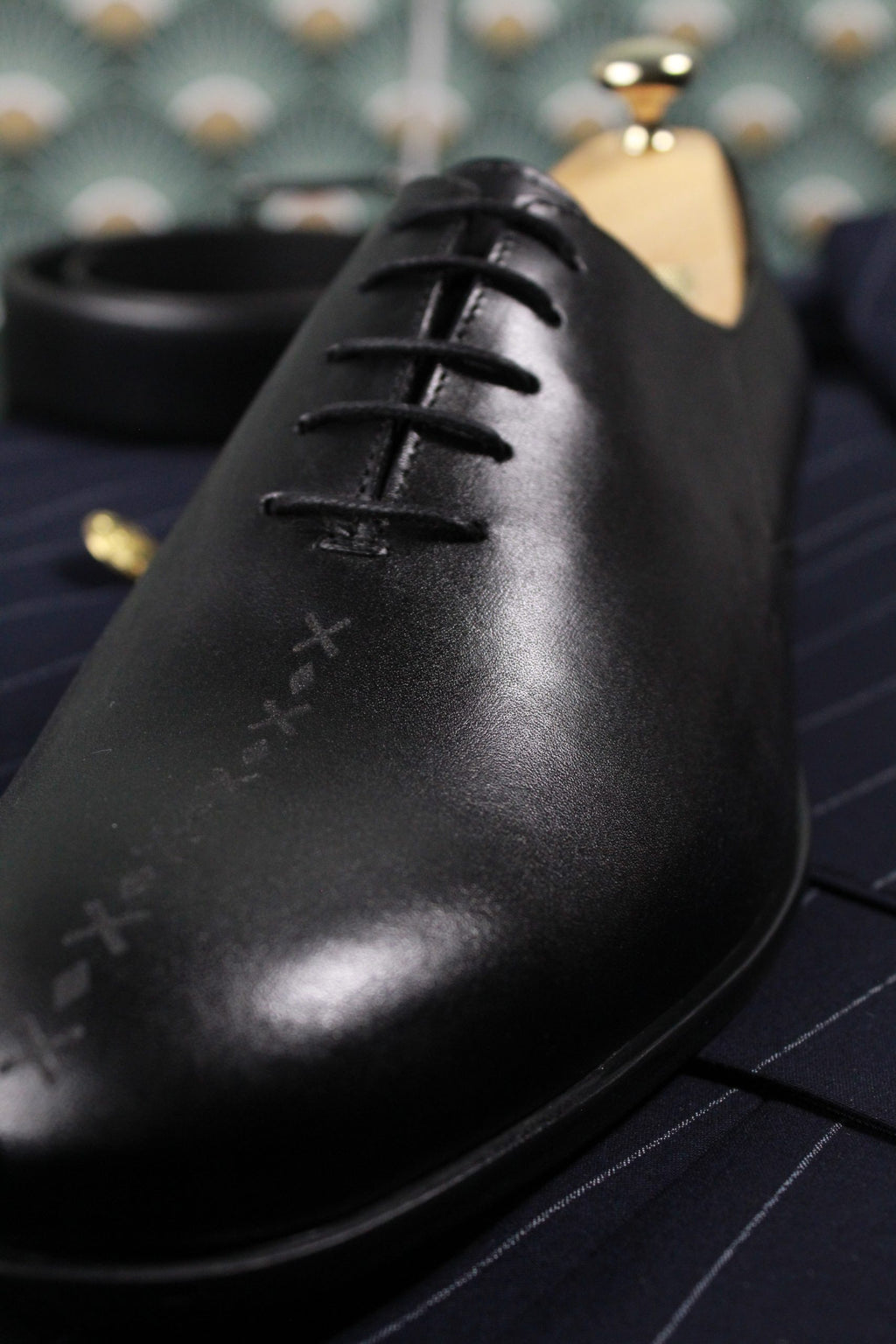 (product) Pantofi Bărbați din piele naturală, Negru Box, Cfgp976nb