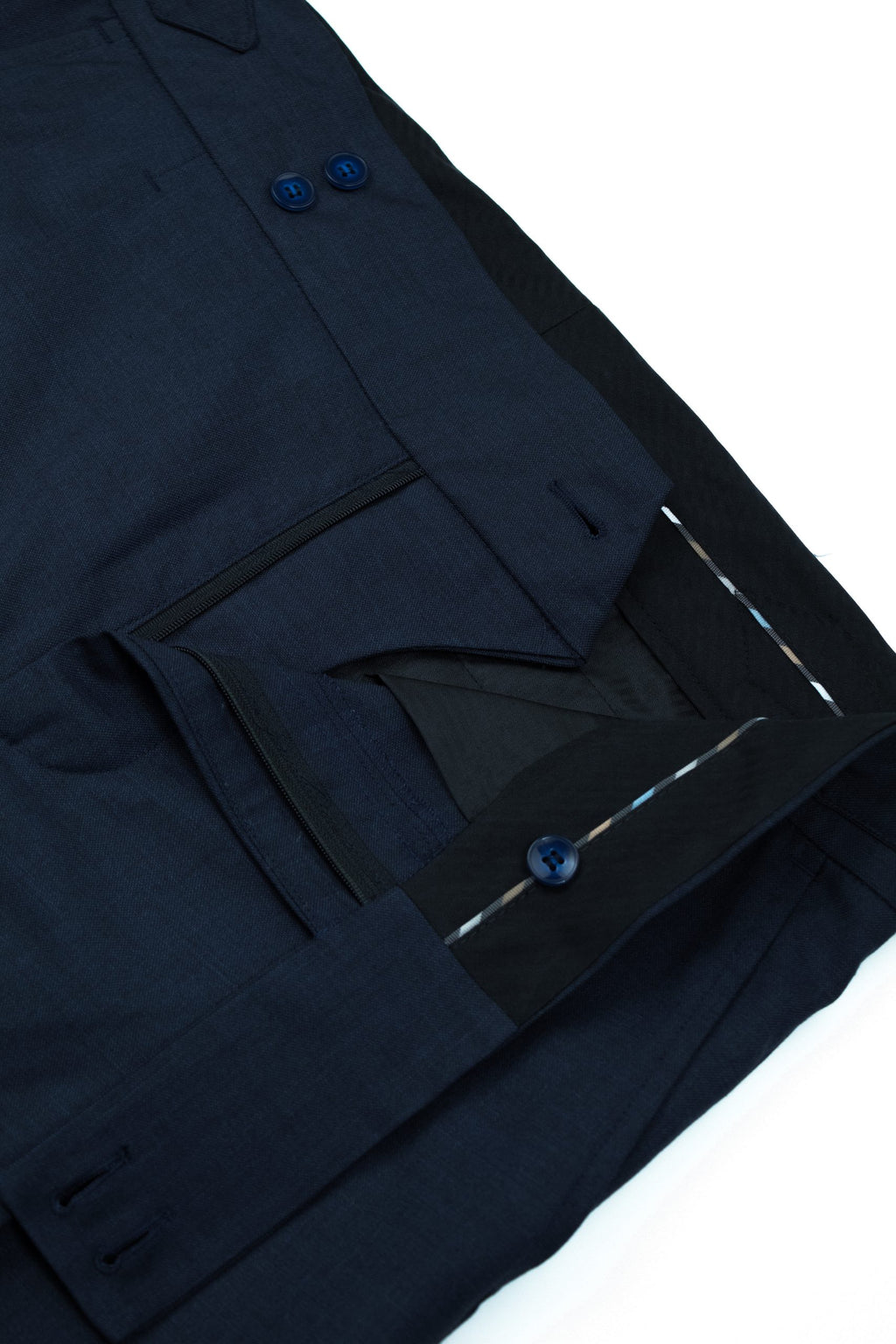 Italian style navy textured gurkha trousers CFGK007