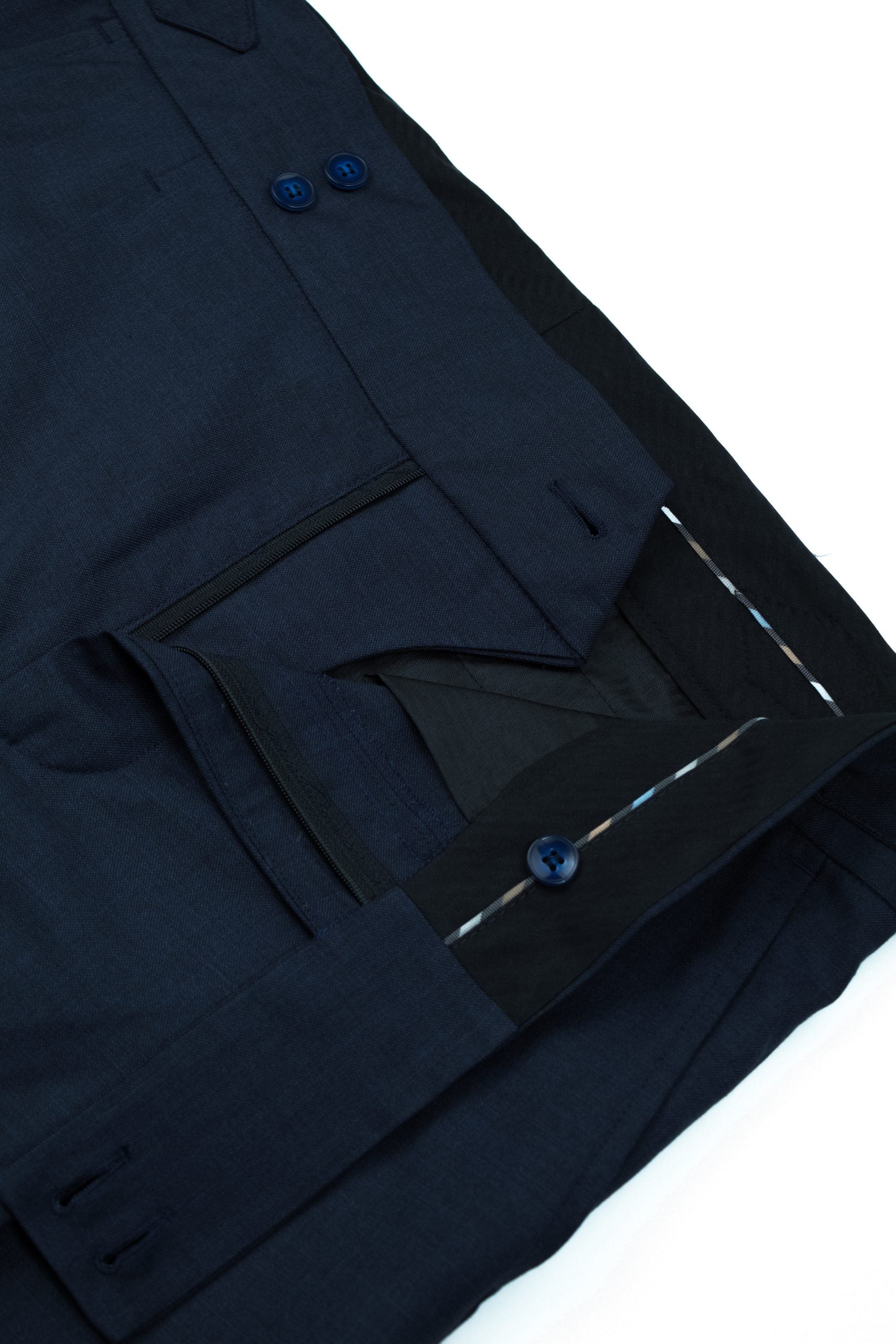 Italian style navy textured gurkha trousers CFGK007
