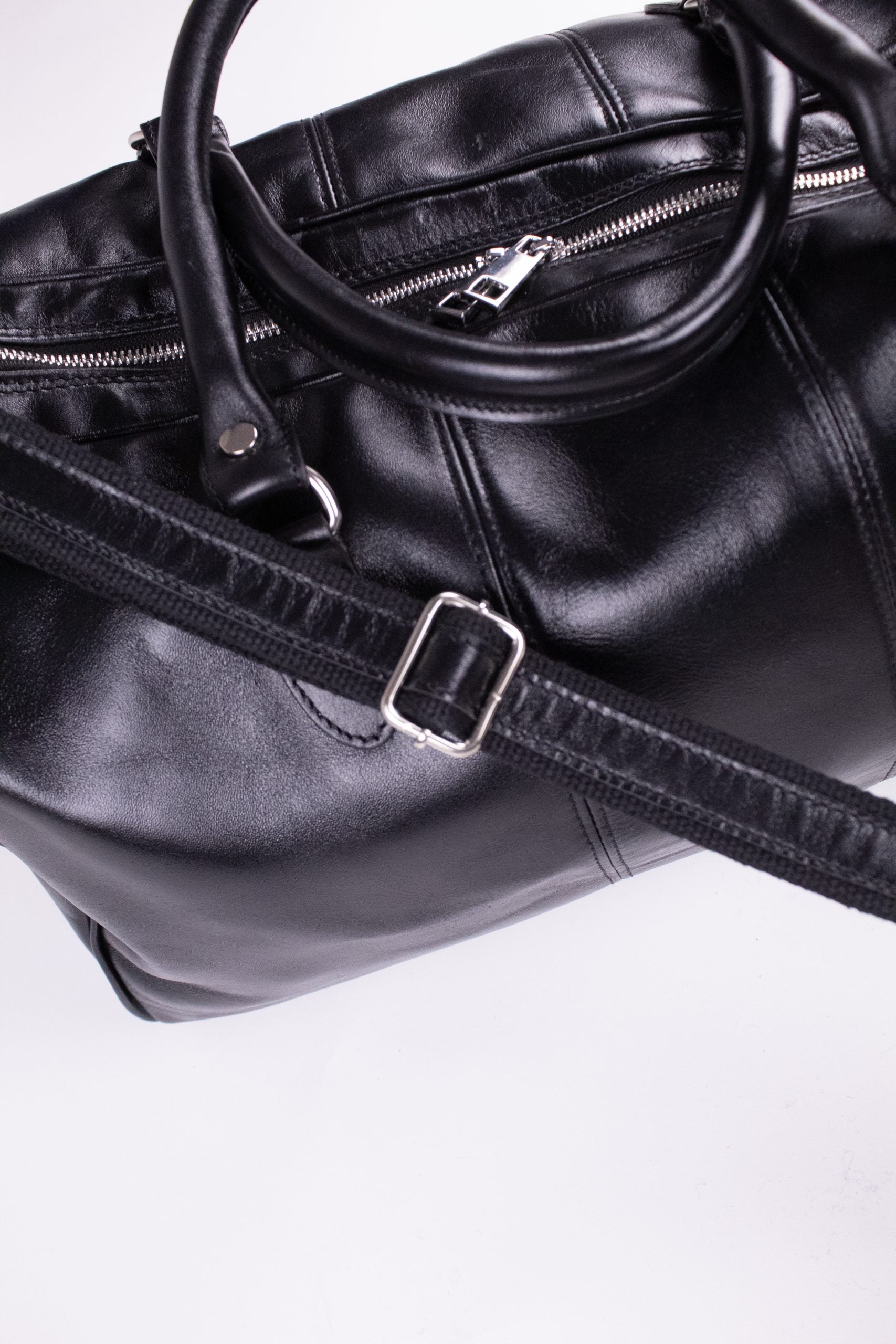 Geantă voiaj piele naturală neagra GVN01