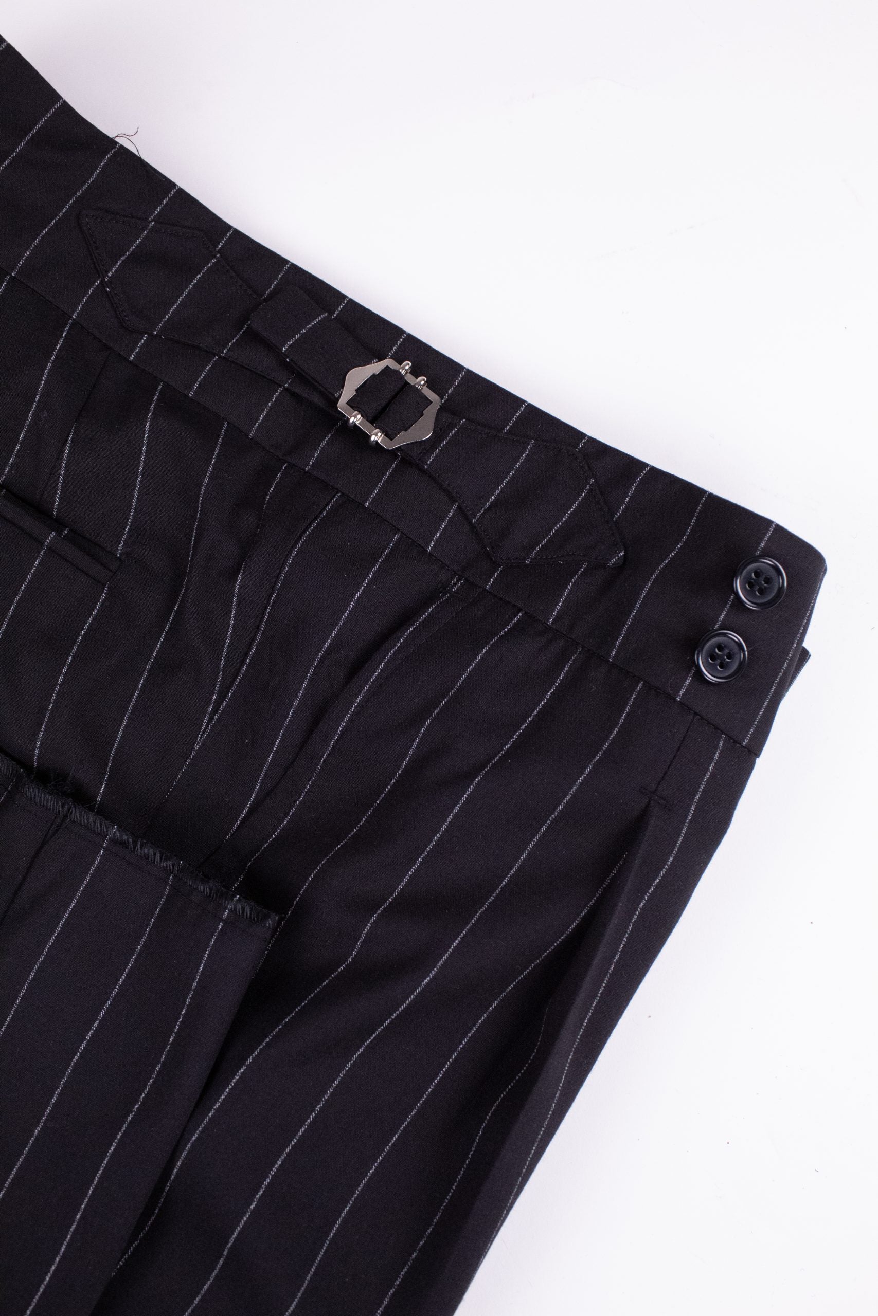 Pantaloni stil italian negru dungi CFGK019