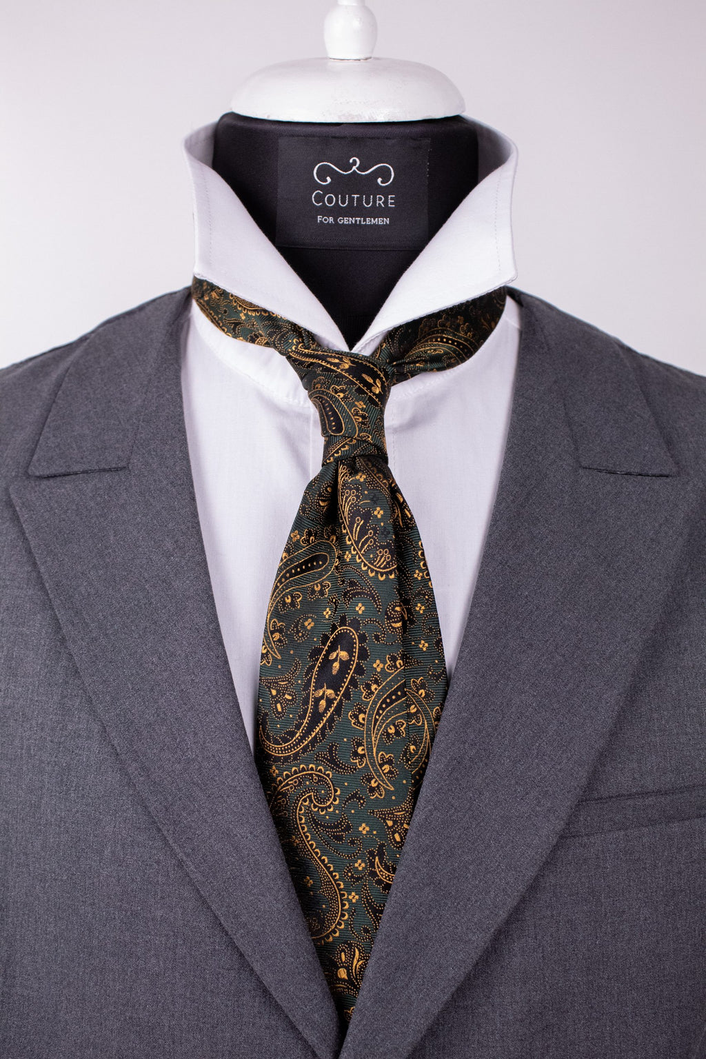 Cravată maro khaki, mătase naturală, Crv018