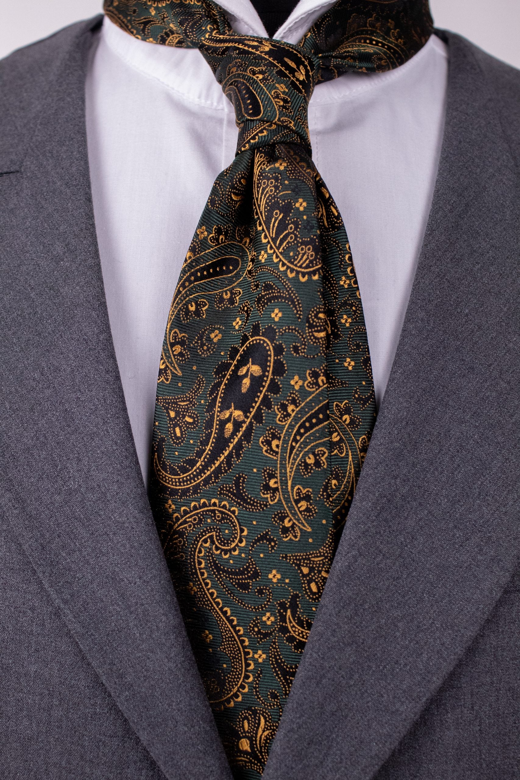 Cravată maro khaki, mătase naturală, Crv018