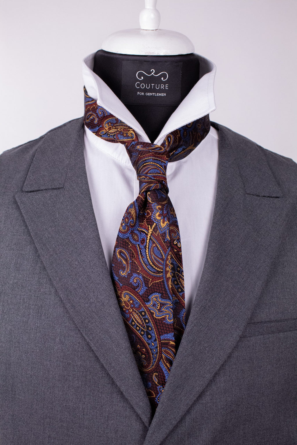 Cravată maro colorat, mătase naturală, Crv020