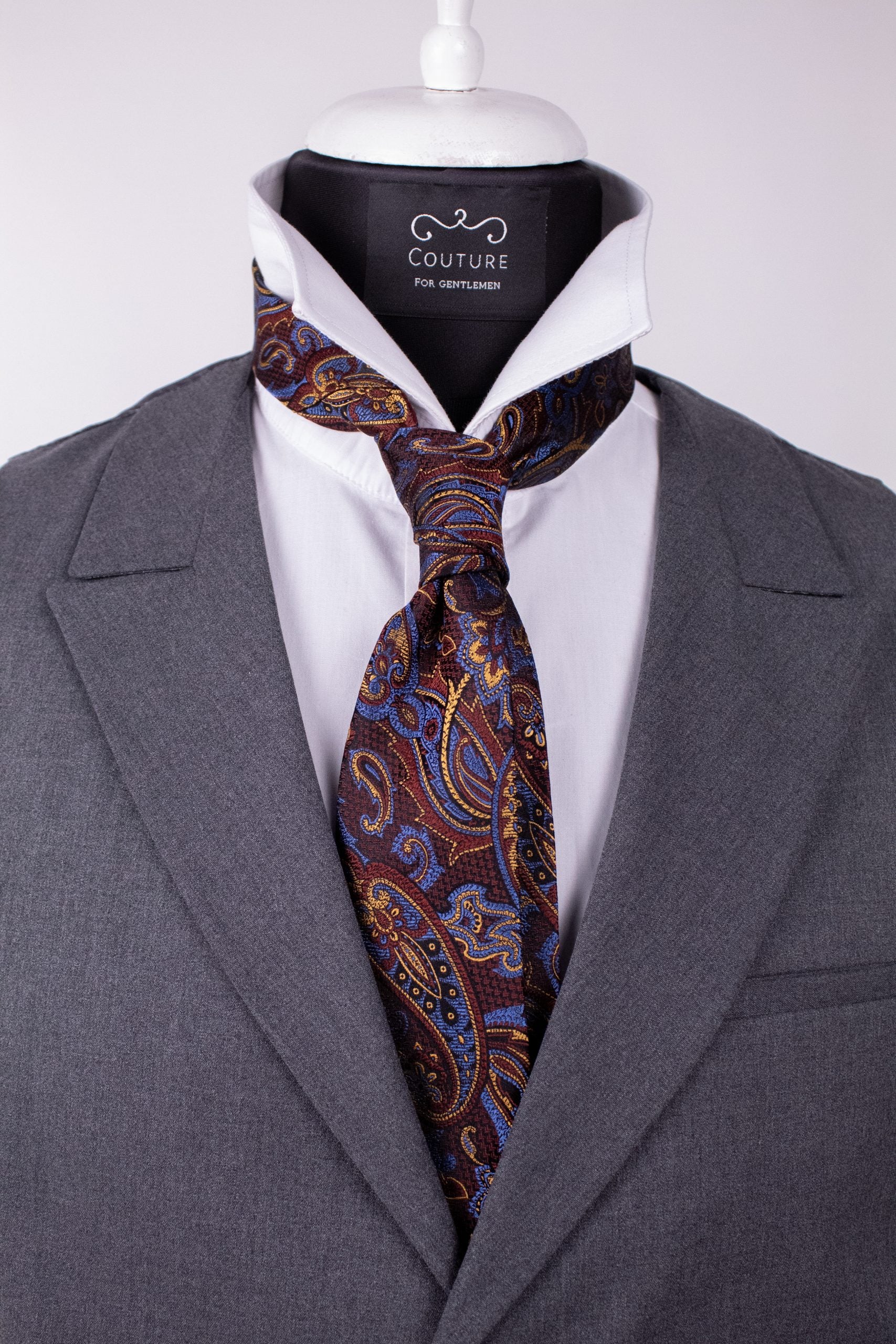 Cravată maro colorat, mătase naturală, Crv020