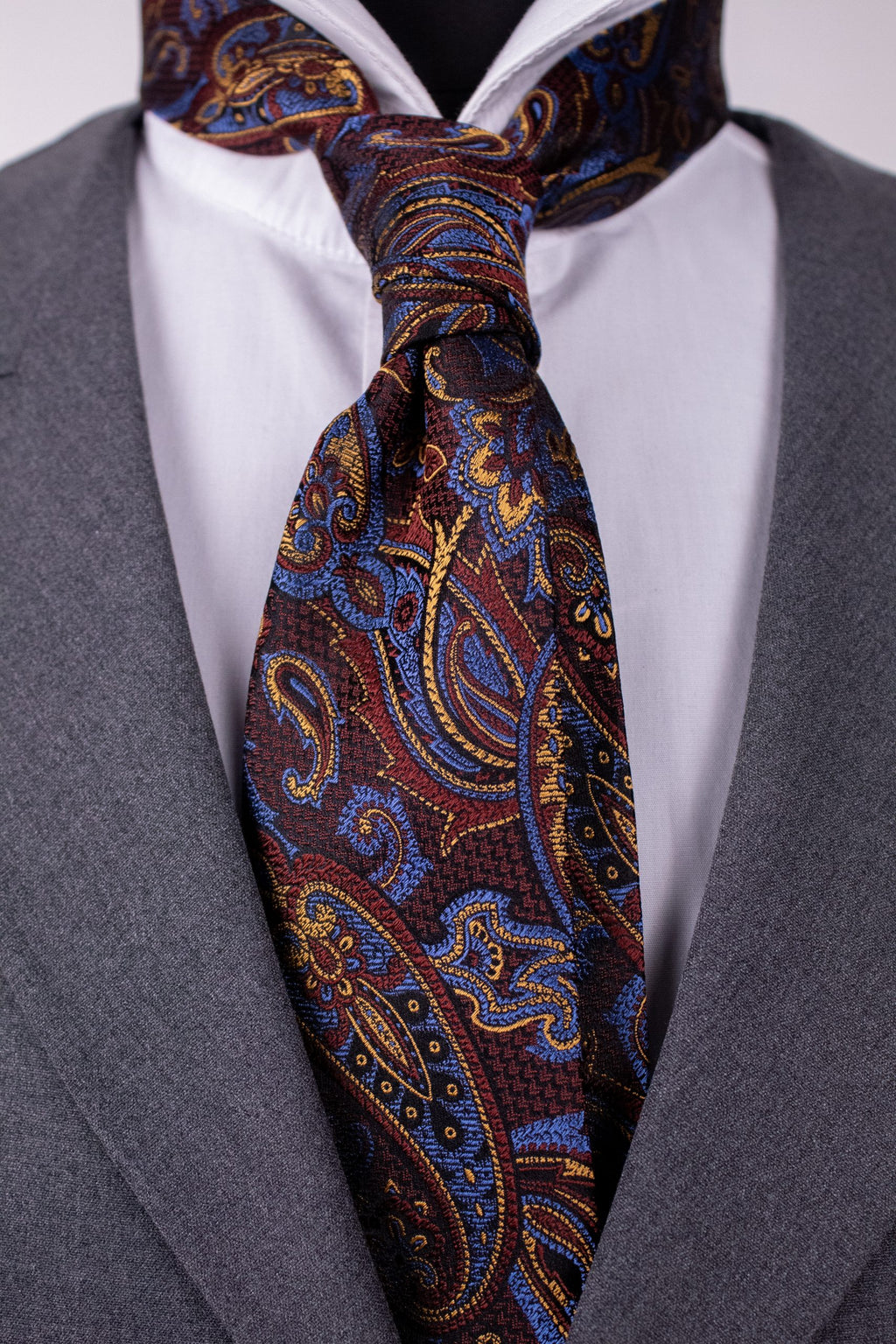 Cravată maro colorat, mătase naturală, Crv020