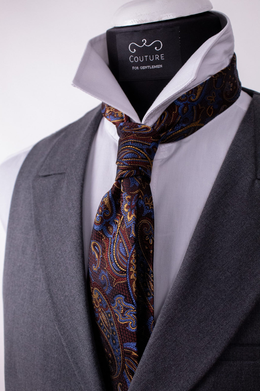 Cravată maro colorat, mătase naturală, Crv020