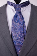 Purple silk cravat from CoutureForGentlemen, featuring elegant natural silk fabric and stylish design.