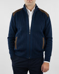 (product) Jachetă Bleumarin tricotată cu fermoar JTR002