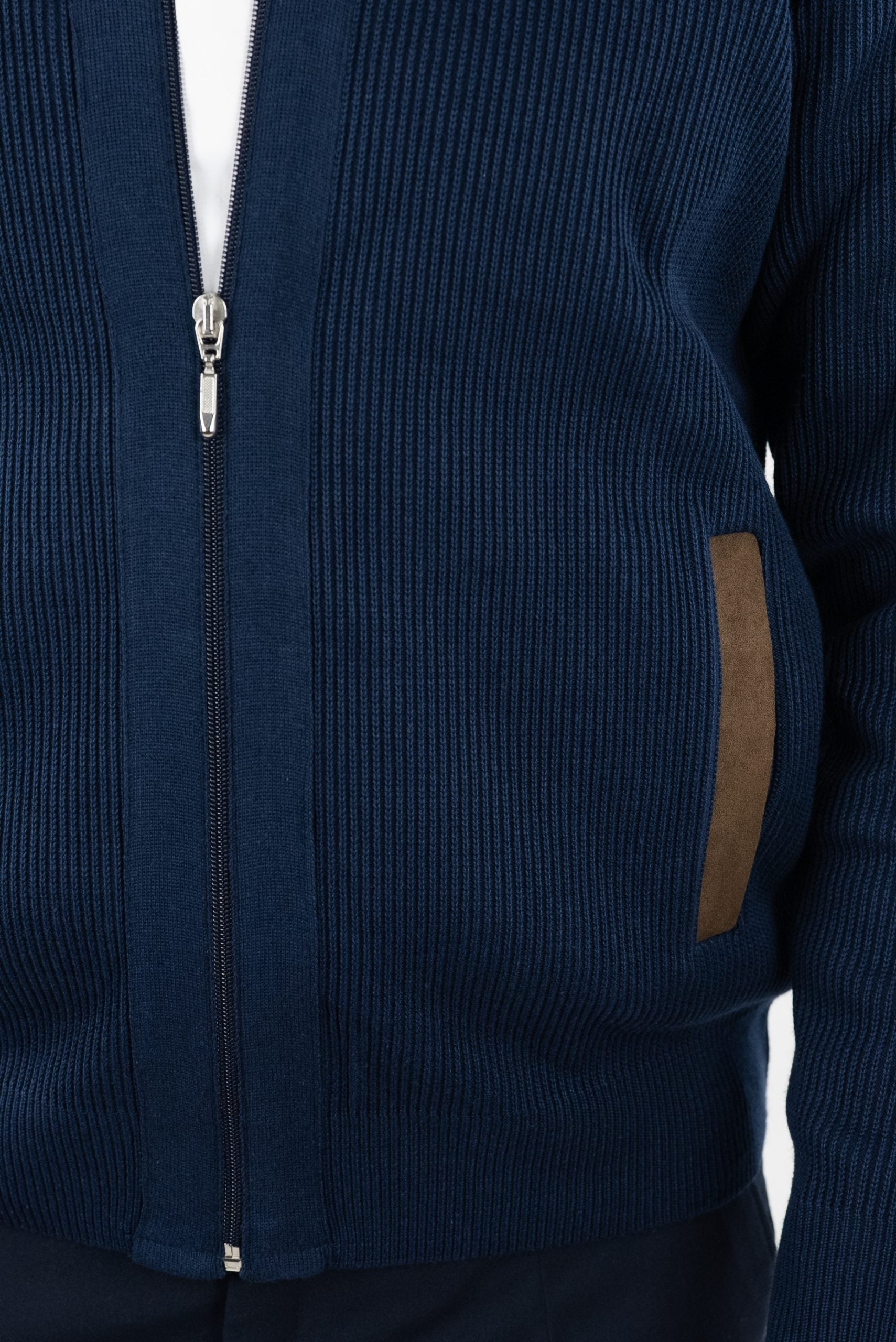 (product) Jachetă Bleumarin tricotată cu fermoar JTR002